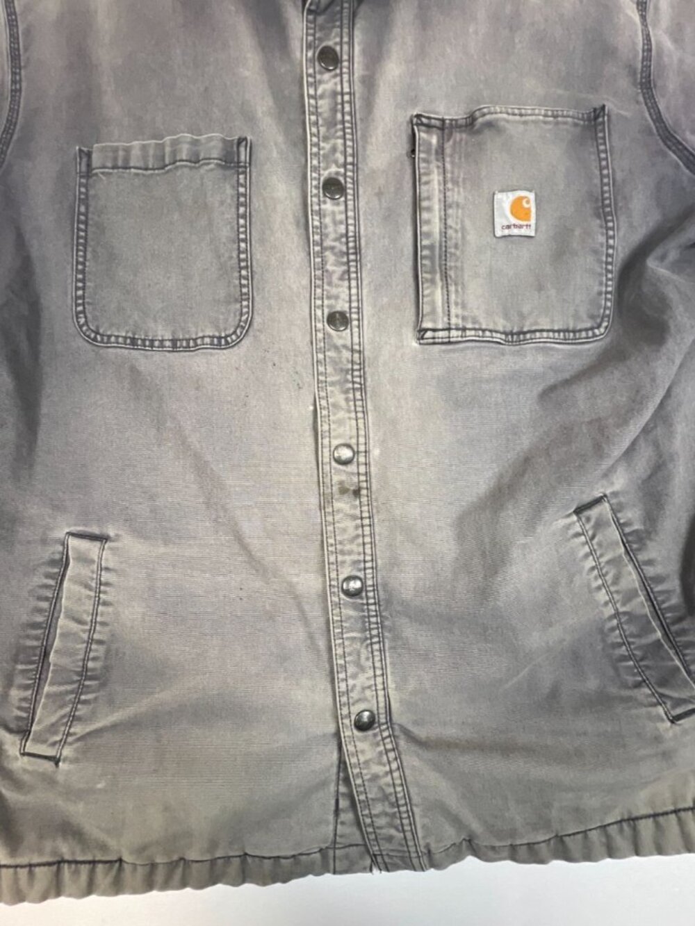 Carhartt Men XL Regular Rugged Flex Blanket Lined Shirt Jacket Shadow Gray Snap - Picture 4 of 11
